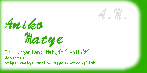 aniko matye business card